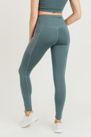 Overlay Mesh Pocket Highwaist Leggings - OutletSavings