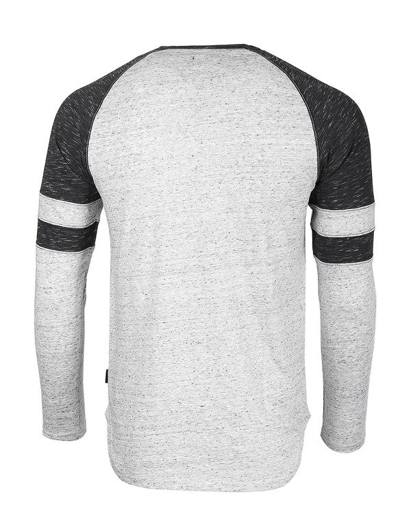 Long Sleeve Athletic Contrast Stripes Arm T-Shirts
