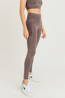 Overlay Mesh Pocket Highwaist Leggings - OutletSavings