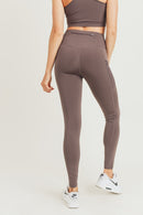 Overlay Mesh Pocket Highwaist Leggings - OutletSavings