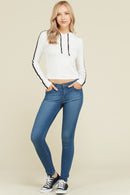 LSLV CONTRAST BINDING HOODIE TOP - OutletSavings