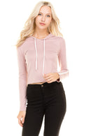 LSLV CONTRAST BINDING HOODIE TOP - OutletSavings