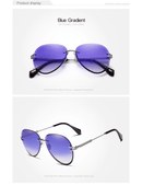 KINGSEVEN Vintage Blue Rimless Sunglasses - OutletSavings