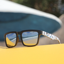 KDEAM Eye-catching Function Polarized Sunglasses For Men/Women Matte Black Frame Fit. Painting Temples Play-Cool Sun Glasses With Case - OutletSaving