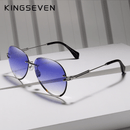 KINGSEVEN Vintage Blue Rimless Sunglasses - OutletSavings