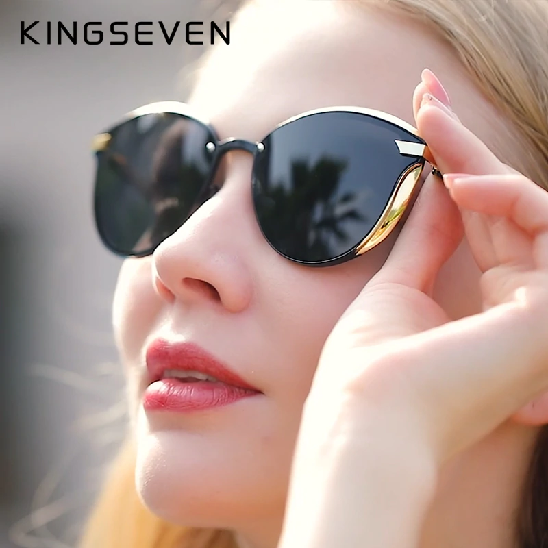 KINGSEVEN Oval/Cat Eye Sunglasses Women Polarized Fashion Ladies Sun Glasses Female Vintage Shades UV400 - OutletSaving