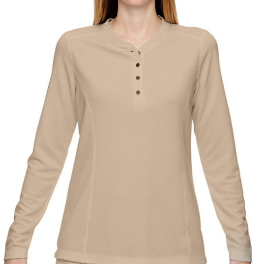 North End Ladies Waffle Henley