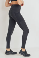 Overlay Mesh Pocket Highwaist Leggings - OutletSavings