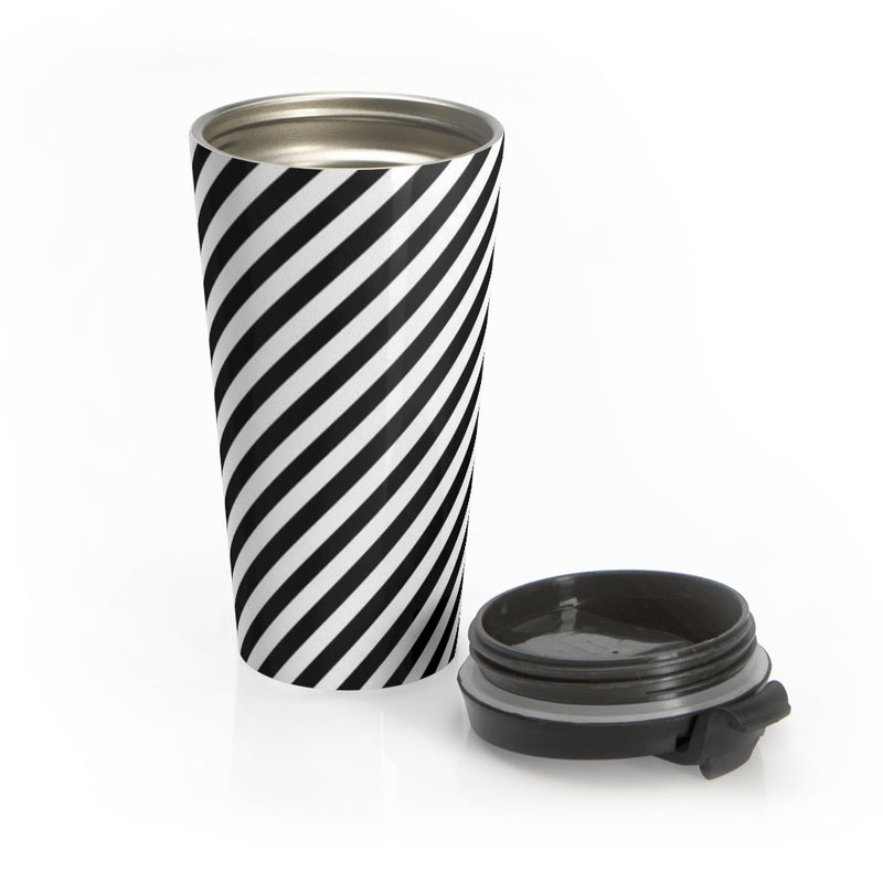 Zebra Patterned Stainless Steel Travel Mug - OutletSavings