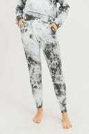 Clouds Tie-Dye Jacquard Cotton Terry Drawstring Sweatpants - OutletSavings