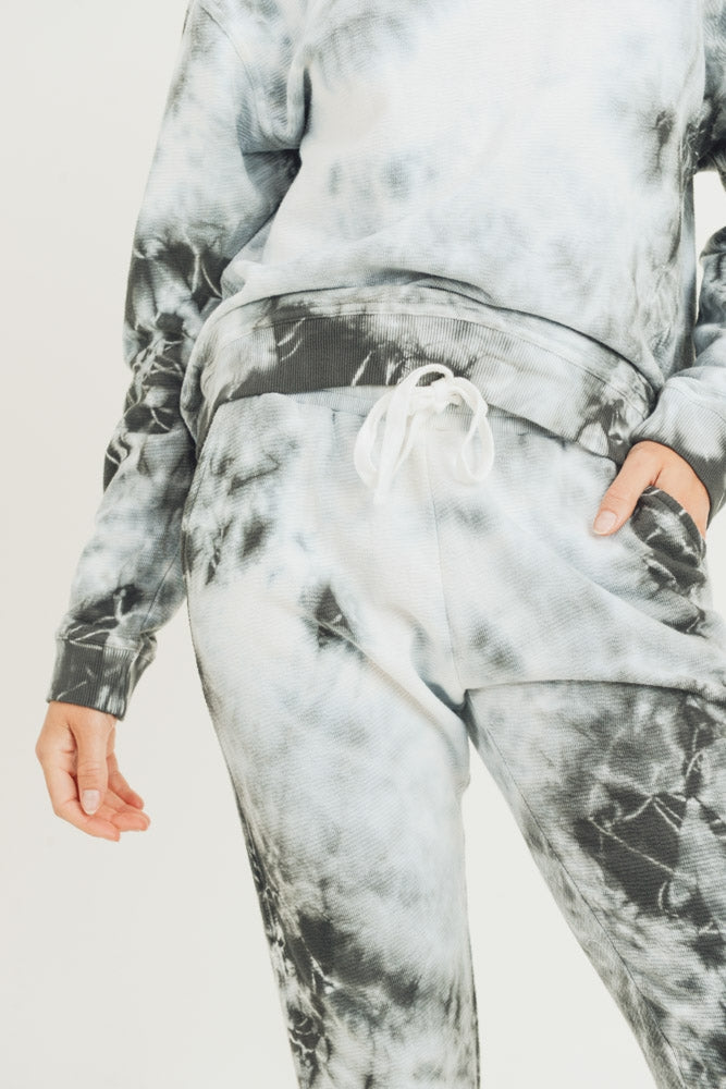 Clouds Tie-Dye Jacquard Cotton Terry Drawstring Sweatpants