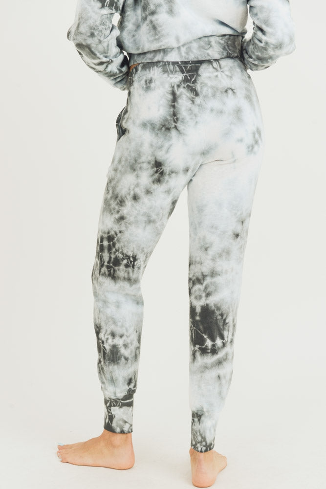 Clouds Tie-Dye Jacquard Cotton Terry Drawstring Sweatpants