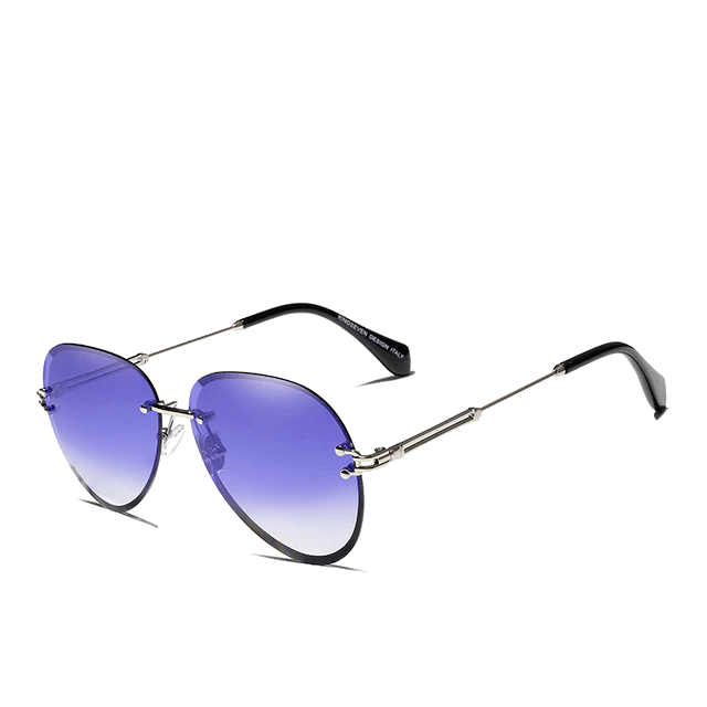 KINGSEVEN Vintage Blue Rimless Sunglasses - OutletSavings