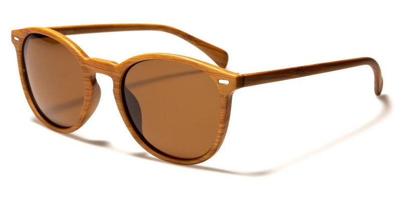 Round Polarized classy wood gradient sunglasses